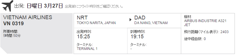 ベトナム中部 1 成田空港からダナンへ トラベル旅行記 Com